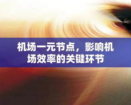 机场一元节点，影响机场效率的关键环节