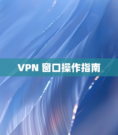 VPN 窗口操作指南 VPN 窗口操作指南