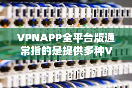 VPNAPP全平台版通常指的是提供多种VPN服务的软件，这些软件通常基于不同的协议（如VPN协议、TPNP协议等）来提供加密连接，用户可以根据自己的需求选择适合的VPN服务