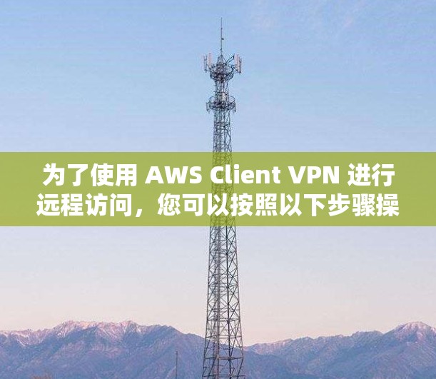 为了使用 AWS Client VPN 进行远程访问，您可以按照以下步骤操作
