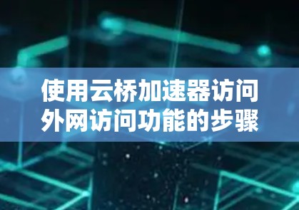使用云桥加速器访问外网访问功能的步骤如下 使用云桥加速器访问外网访问功能的步骤如下