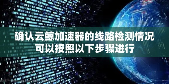 确认云鲸加速器的线路检测情况可以按照以下步骤进行